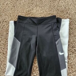 Nike Girls Black and Gray Leggings